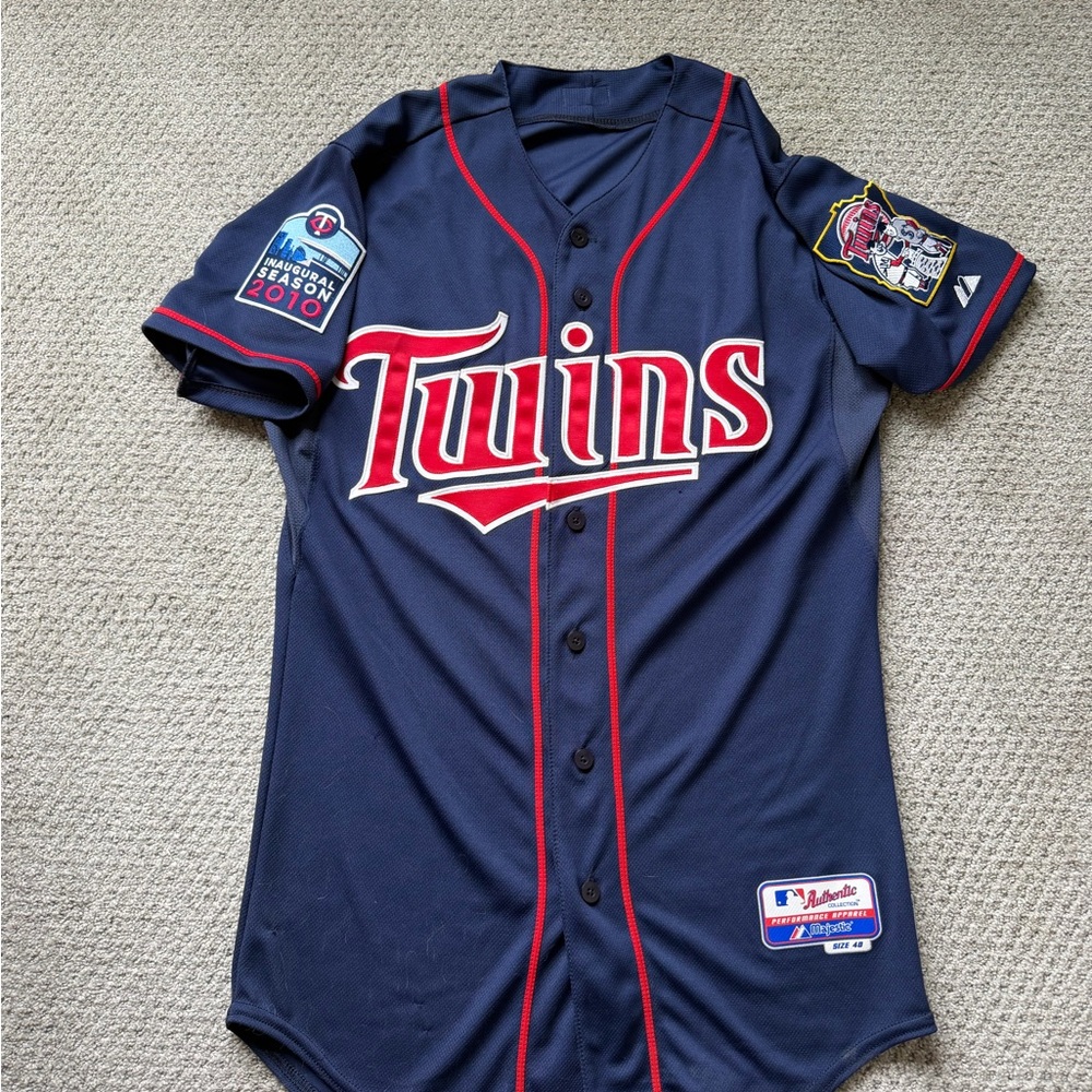 Majestic Navy Twins Baseball Jersey
